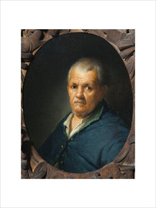 HEAD OF AN OLD MAN by Gerard Dou (1613-1675), miniature painting in the Green Closet at Ham House, Richmond-upon-Thames