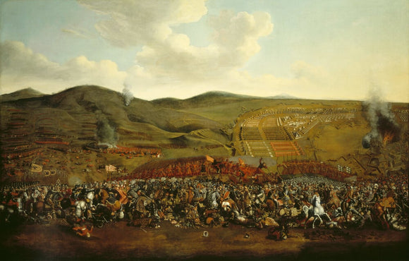 BATTLE SCENE by unknown artist (Poles fighting Turks) mid to late C17th.