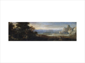 LANDSCAPE WITH PLAYING SATYR CHILDREN AND GOATS by Bartholomeus Breenbergh (ca.1598-1657), painting in the Green Closet at Ham House, Richmond-upon-Thames.