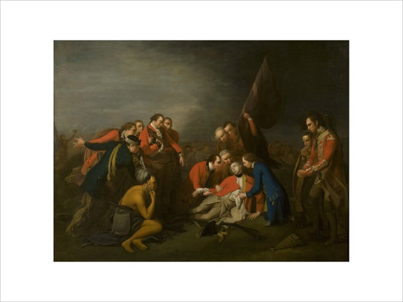 DEATH OF WOLFE by George Roth Jr, 1784. Painting at Quebec House, Westerham, Kent.