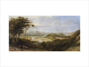 TOWY VALLEY WITH DYNEVOR CASTLE, circle of James Linnell (1826-1905), in the Drawing Room at Newton House, Dinefwr, Carmarthenshire, Wales. Paxton Tower can be seen in the distance.