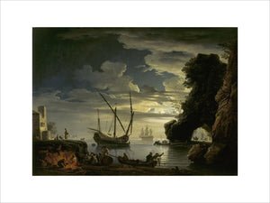 SEAPIECE-NIGHT by Lacroix de Marseilles, d. 1782