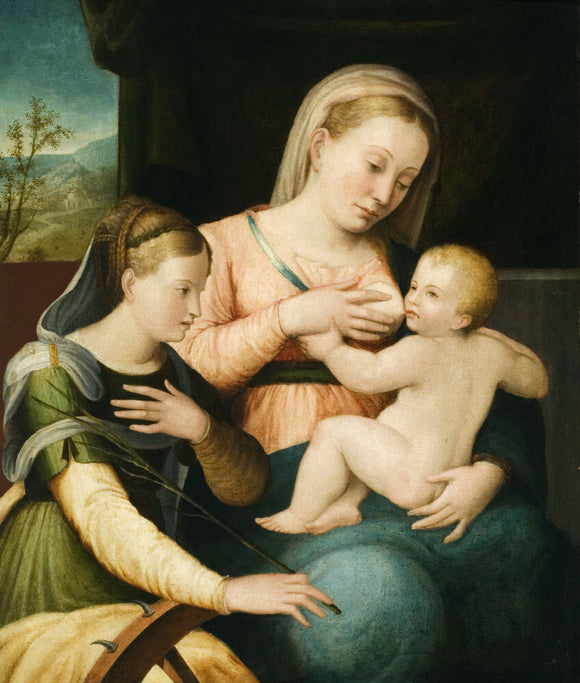 MADONNA AND CHILD, a painting at the new house at Scotney Castle, Kent