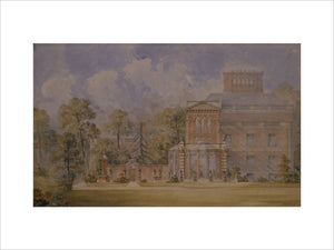West elevation of the Orangery wing, watercolour drawing by H E Kendall, 1840s