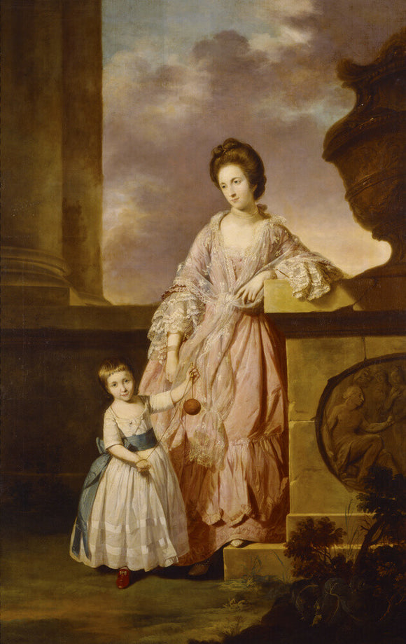 LADY FRANCES GREVILLE WITH HER SON HENRY (the future 7th Bt.) by Tilly Kettle (1735-1786).