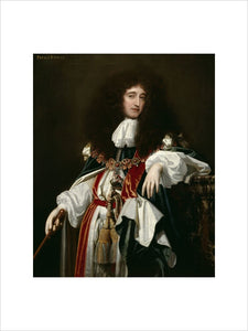 Portrait by Simon Verelst of "Prince Rupert in Garter Robes" (post conservation)