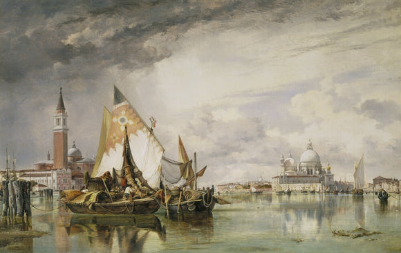 VIEW OF VENICE by Edward William Cooke, (1811-1880) in the Drawing Room at Cragside