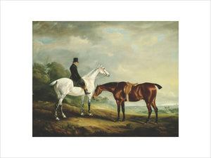 WILLIAM RUTSONS GROOM AND HORSES by Ferneley, painting on display in the Oak Hall at Nunnington Hall