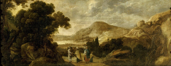 AN EXTENSIVE WOODY LANDSCAPE WITH GYPSIES by David Teniers the Younger (1610-1690) in the Great Hall, at Clevedon Court