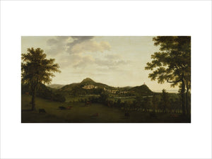 PAINTING OF DUNSTER FROM THE SOUTH EAST SIDE OF THE PARK by William Tomkins