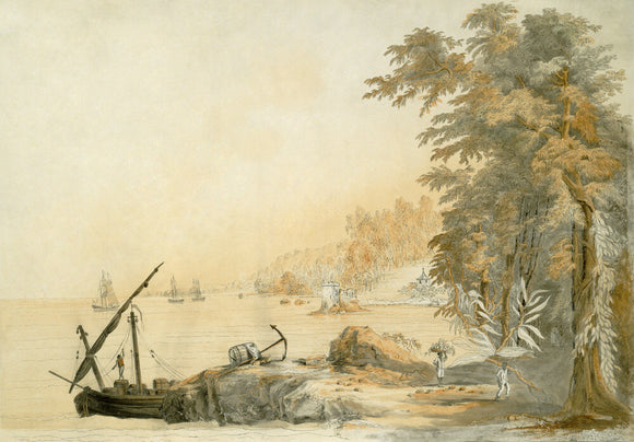Late C18th watercolour at Penrhyn, showing the Pennant's Jamaican estate, one of six