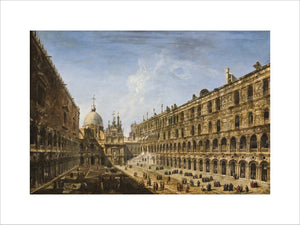 VIEW OF THE COURTYARD OF THE DOGE'S PALACE LOOKING TOWARDS THE BASILICA OF ST. MARKS AND THE GIANT STEPS, Michele Marieschi (Venice 1710 - 1743)