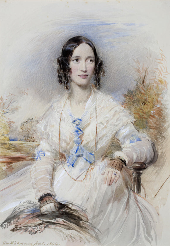 JULIANNA POLE CAREW (1812-1881), WIFE OF THOMAS JAMES AGAR-ROBARTES, MARRIED 1839, pen and wash by George Richmond, 1844