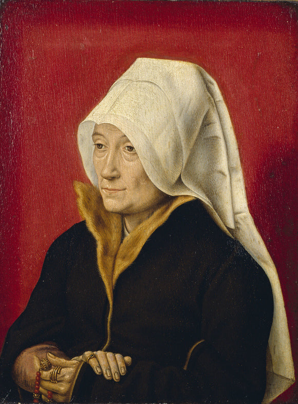 AN OLD WOMAN by the Master of St Severin (active late C15th to early C16th) from the Corridor at Polesden Lacey