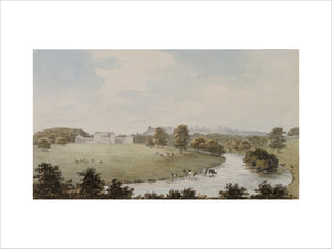 VIEW FROM TERN BRIDGE, plate V, from Repton's Red Book at Attingham - After