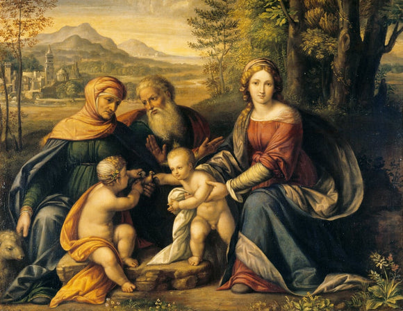 THE HOLY FAMILY WITH ST ELIZABETH AND ST JOHN after Garofalo (1481-1599)