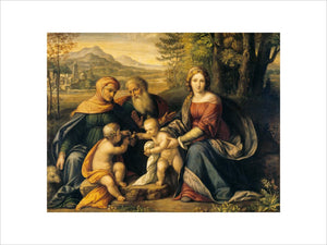 THE HOLY FAMILY WITH ST ELIZABETH AND ST JOHN after Garofalo (1481-1599)