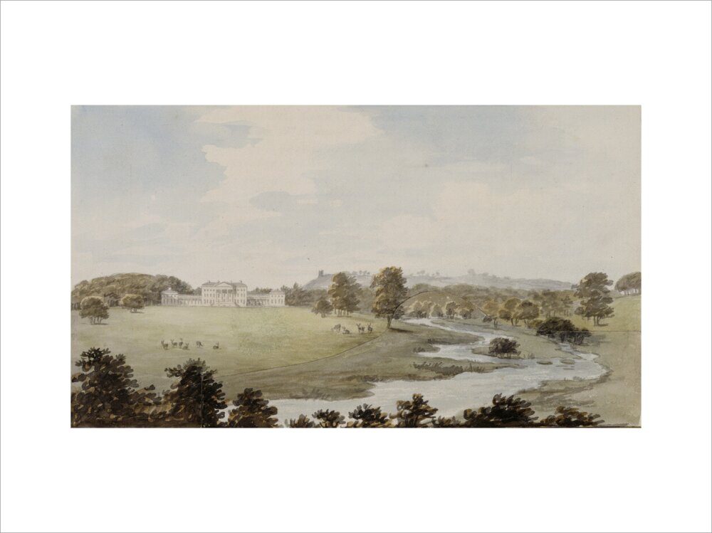 VIEW FROM TERN BRIDGE, plate V, from Repton's Red Book at Attingham Pa ...