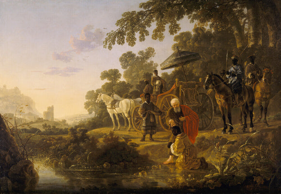 ST. PHILIP BAPTIZING THE EUNUCH by Albert Cuyp 1620 - 1691, at Anglesey Abbey