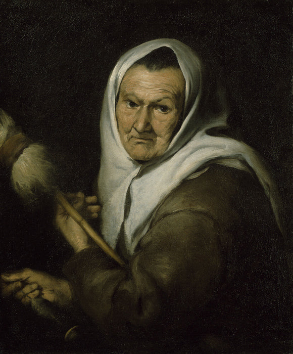 OLD WOMAN WITH DISTAFF By Murillo