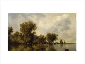 RIVER SCENE by Salomon van Ruysdael (1600-70) from the North Gallery at Petworth House (Dec 1992)