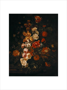 AN ARRANGEMENT OF TULIPS, ROSES AND POPPIES by an unknown monogrammist PHK
