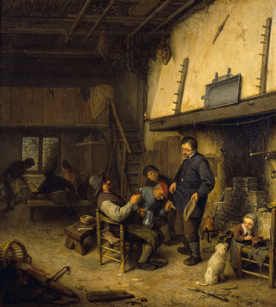 PEASANTS BEFORE A FIRE by Adriaen van Ostrade (1610-1685) – National ...