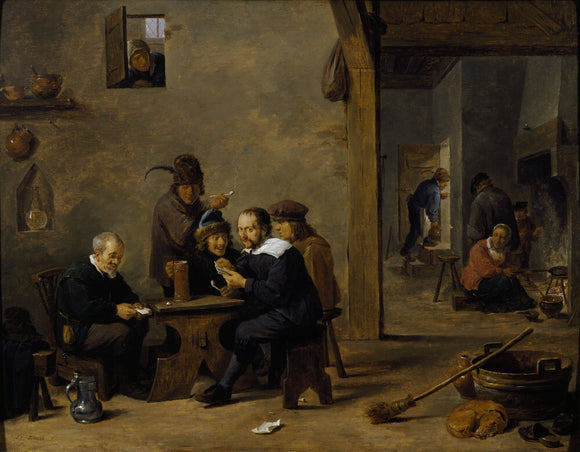 THE CARD PLAYERS by David Teniers the Younger (1616-1690) from Polesden Lacey