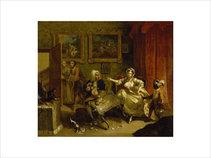 THE HARLOT'S PROGRESS: QUARRELS WITH HER PROTECTOR after William Hogarth (1697-1764) hung at Ascott