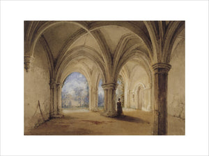 THE CLOISTERS AT LACOCK ABBEY by Nicholas Condy (1793-1857) in the Painting Room at Lacock Abbey