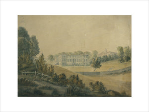 Anonymous nineteenth century watercolour of Calke Abbey and its gardens