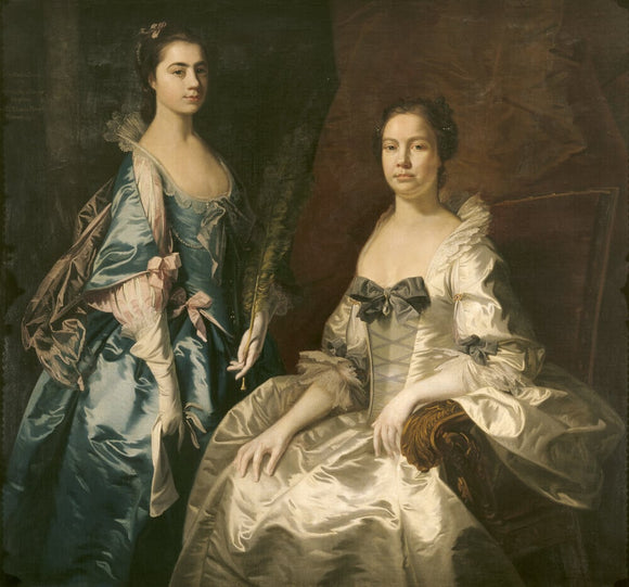 LADY MARTHA DRURY AND HER DAUGHTER MARY, COUNTESS OF BUCKINGHAMSHIRE, attributed to Thomas Hudson and dated 1754