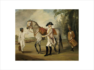 OFFICER OF A SEPOY REGIMENT WITH HIS SYCE AND A DRUMMER, 1786 by George Carter