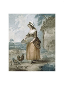 WOMAN FEEDING CHICKENS situated at Polesden Lacey
