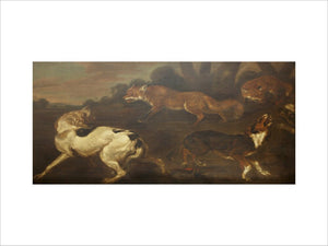 Hounds in Combat with a Pair of Foxes