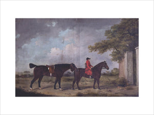 Man on Horseback, leading a Horse, and a Dog