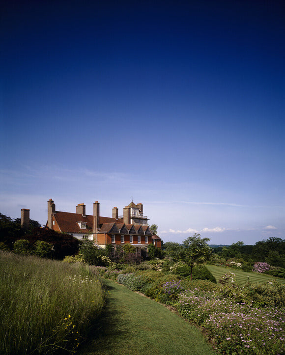 The garden at Standen in summer, with a 