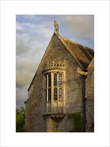 The East Oriel window which lights the Solar at the fifteenth-century Great Chalfield Manor, Wiltshire