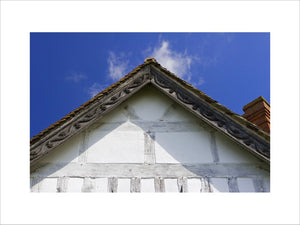 Detail of the front gable at Lower Brockhampton House