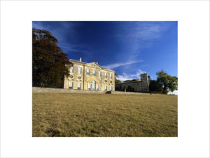 West front of Claydon house across grassland in late summer