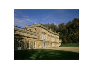 The East Front of Dyrham Park is bathed in sunlight on a beautiful Autumn's day