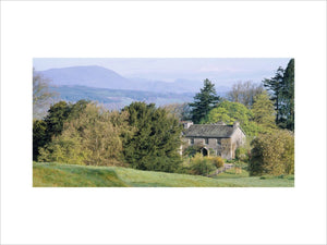 A view over Hill Top Farm and Near Sawrey, home to Beatrix Potter from 1905 until 1913