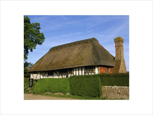 A view of the thatched C14th. Clergy House at Alfriston