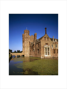 The south east corner of Oxburgh Hall seen from across the moat