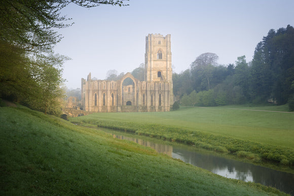 A view along the River Skell towards Fountains Abbey, North Yorkshire