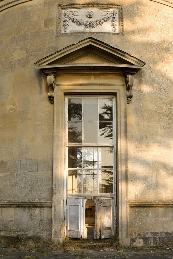Pedimented door of The Rotunda, one of Capability Brown's 