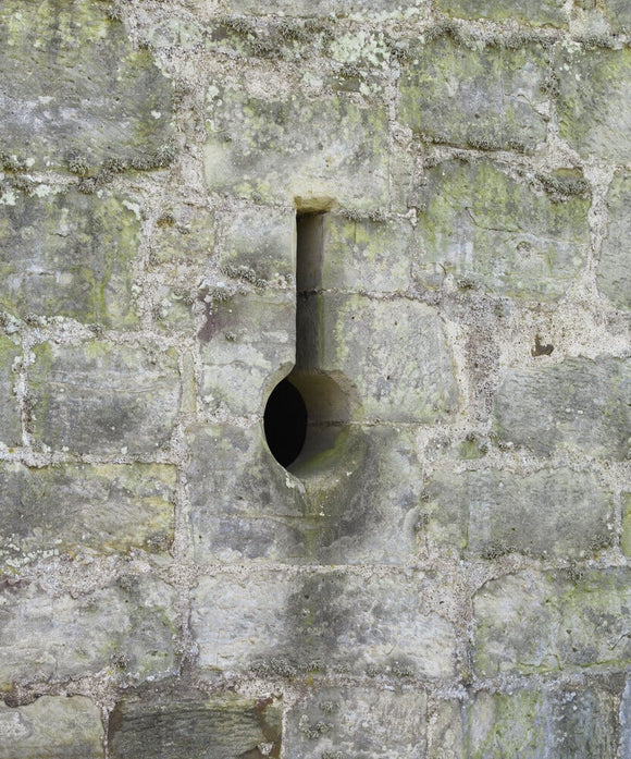 One of the gun-loops in the Gatehouse at Bodiam Castle, East Sussex, built between 1385 and 1388