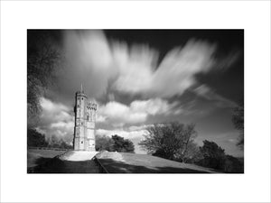 Black & white image of Leith Hill Tower, Surrey