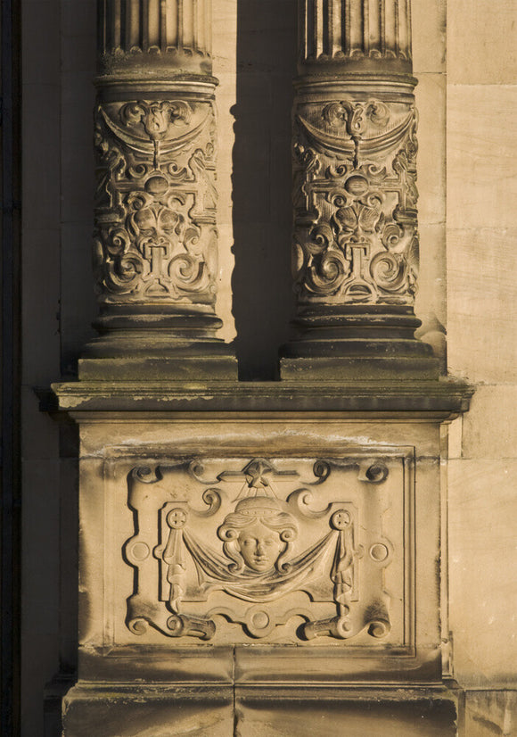Decorative base of the columns on the exterior of Dunham Massey, Cheshire