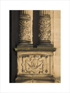 Decorative base of the columns on the exterior of Dunham Massey, Cheshire